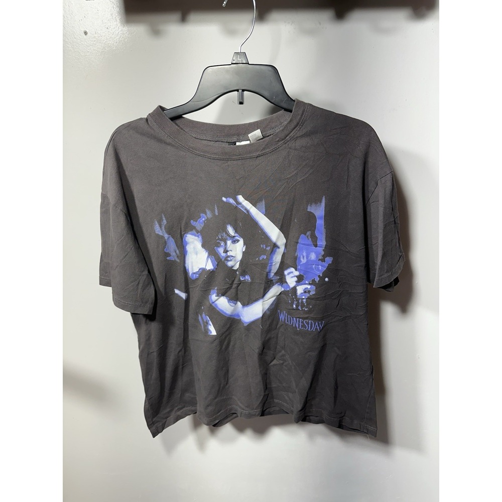 H&M Divided Women's Medium | Wednesday Addams Graphic Tee Faded Black